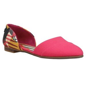 TOMS Jutti D’Orsay Slip On Flats Size 7 Bright Fuchsia Liberty Print